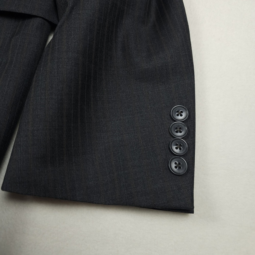 Peter Millar Jacket Mens 44T Dark Gray Plaid 100% Wool Sport Coat Blazer - Picture 2 of 14